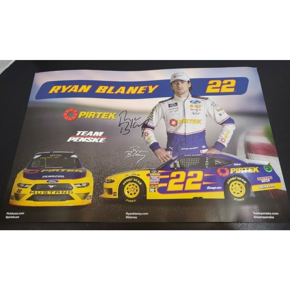 Ryan Blaney hand signed 11 x 17 Pirtek poster - Te